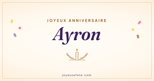 Image « Joyeux anniversaire Ayron » au format large