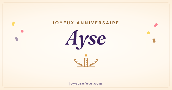 Image « Joyeux anniversaire Ayse » au format large
