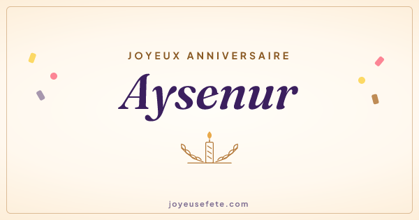 Image « Joyeux anniversaire Aysenur » au format large