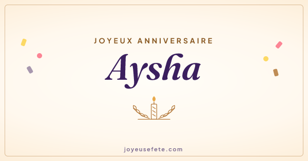 Image « Joyeux anniversaire Aysha » au format large
