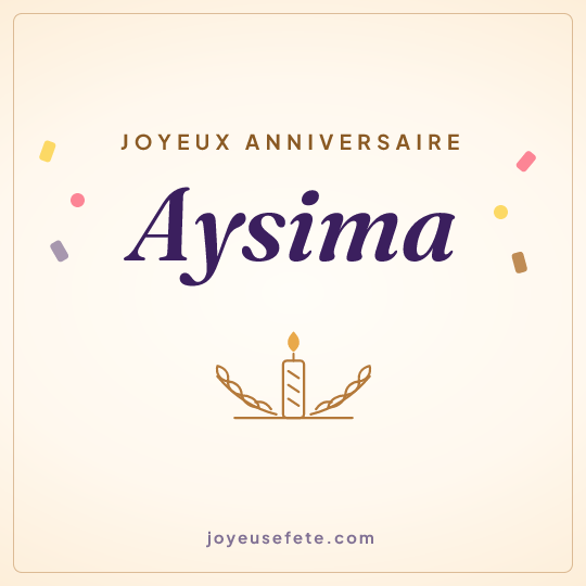 Image carrée « Joyeux anniversaire Aysima » pour WhatsApp