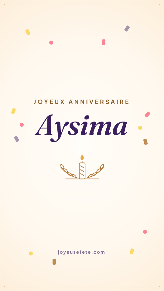 Image « Joyeux anniversaire Aysima » au format story