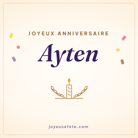 Image carrée « Joyeux anniversaire Ayten » pour WhatsApp