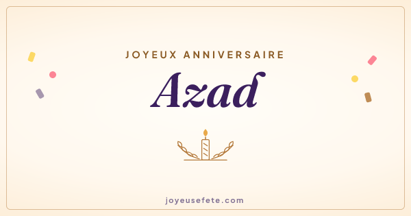 Image « Joyeux anniversaire Azad » au format large