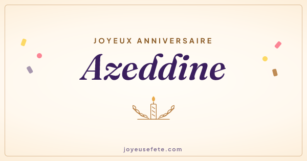 Image « Joyeux anniversaire Azeddine » au format large