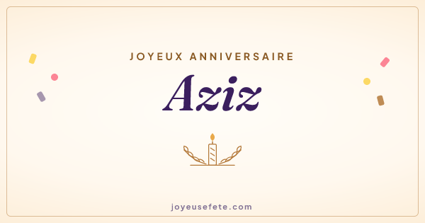 Image « Joyeux anniversaire Aziz » au format large