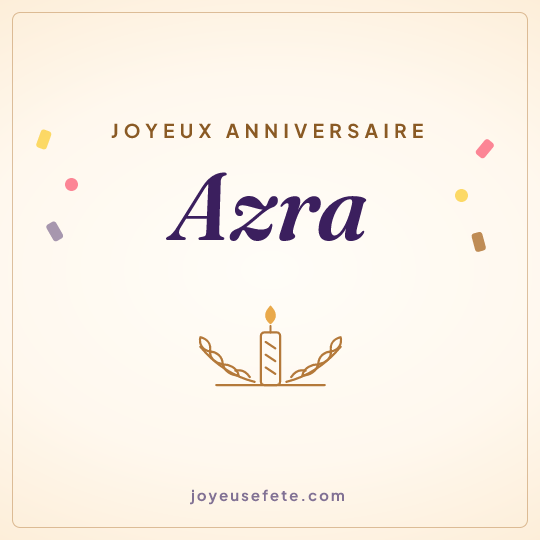 Image carrée « Joyeux anniversaire Azra » pour WhatsApp