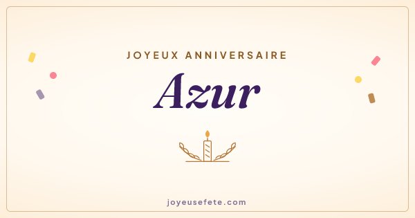 Image « Joyeux anniversaire Azur » au format large