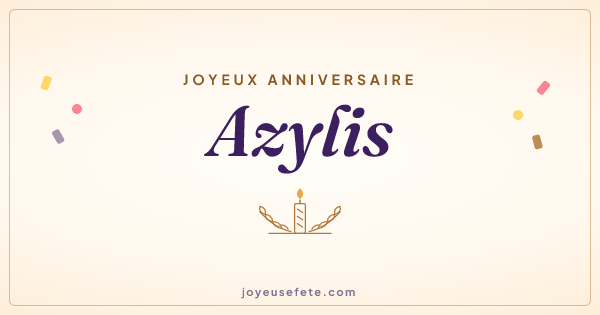 Image « Joyeux anniversaire Azylis » au format large