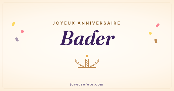 Image « Joyeux anniversaire Bader » au format large