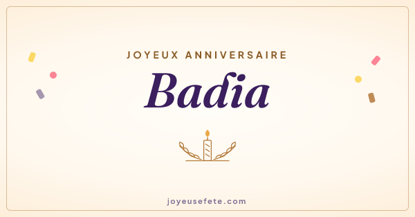 Image « Joyeux anniversaire Badia » au format large