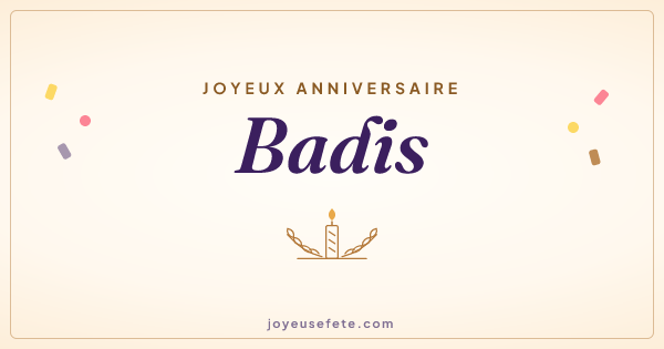 Image « Joyeux anniversaire Badis » au format large
