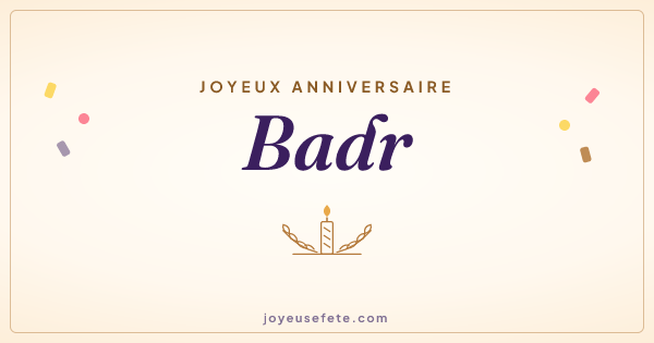 Image « Joyeux anniversaire Badr » au format large