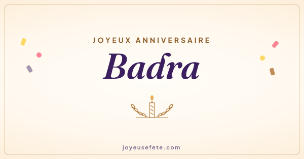 Image « Joyeux anniversaire Badra » au format large