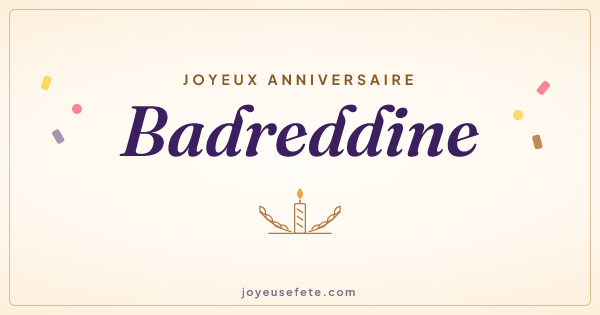 Image « Joyeux anniversaire Badreddine » au format large