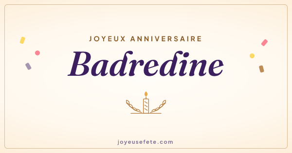 Image « Joyeux anniversaire Badredine » au format large