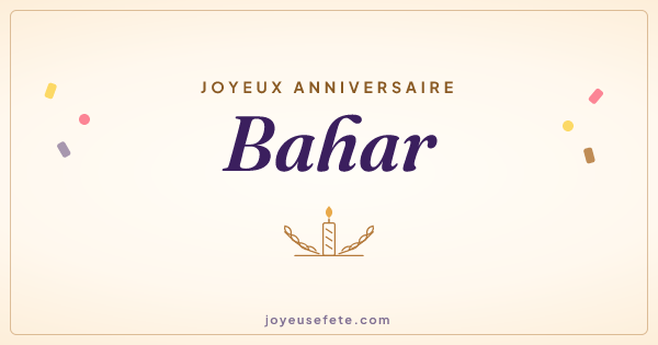 Image « Joyeux anniversaire Bahar » au format large