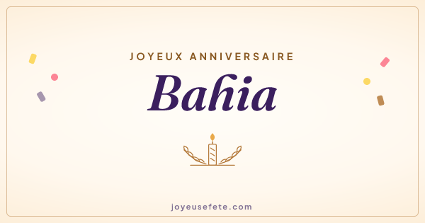 Image « Joyeux anniversaire Bahia » au format large