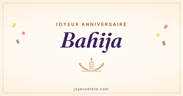 Image « Joyeux anniversaire Bahija » au format large