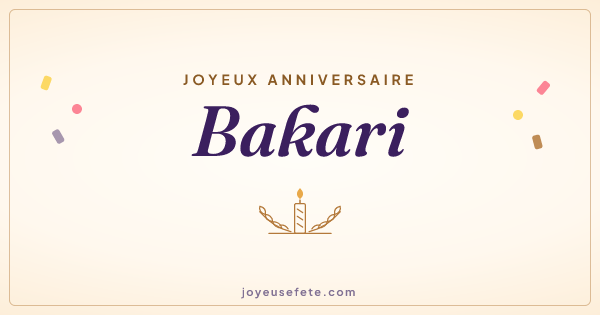 Image « Joyeux anniversaire Bakari » au format large