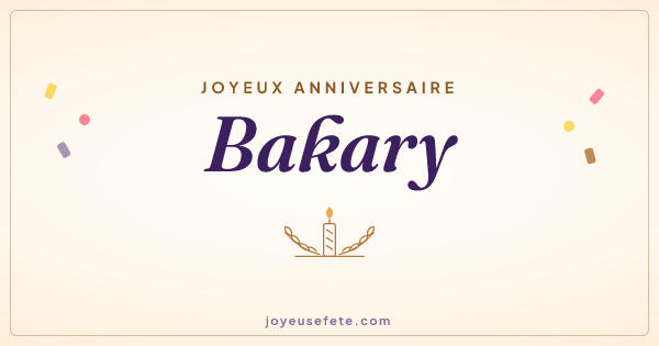 Image « Joyeux anniversaire Bakary » au format large