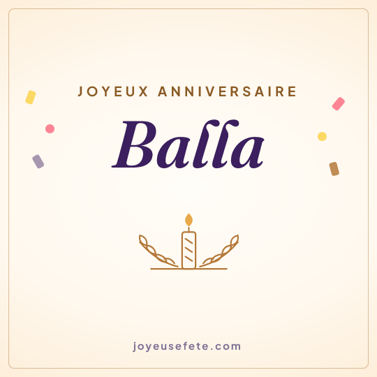 Image carrée « Joyeux anniversaire Balla » pour WhatsApp