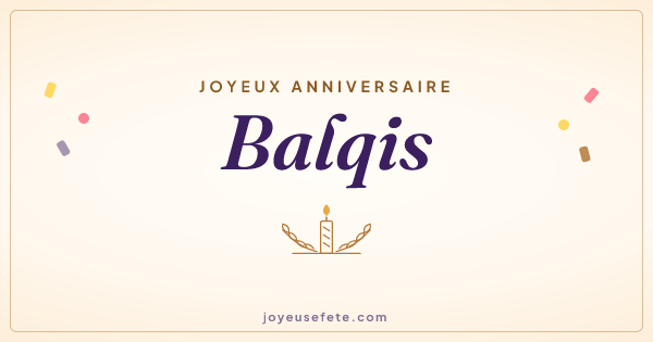 Image « Joyeux anniversaire Balqis » au format large