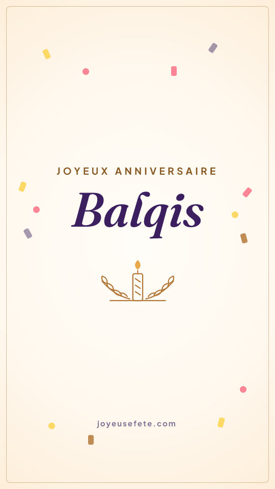 Image « Joyeux anniversaire Balqis » au format story