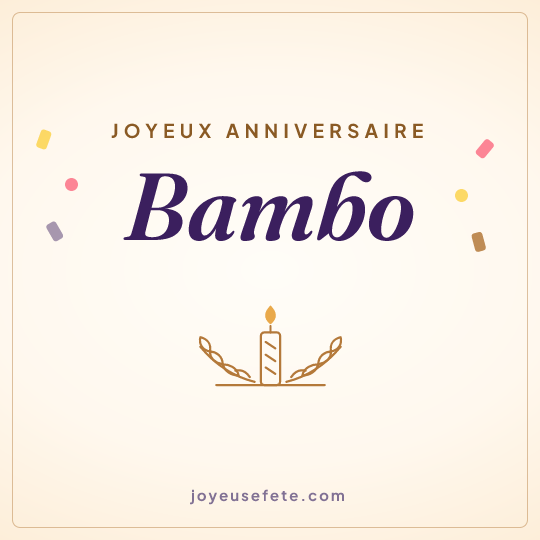 Image carrée « Joyeux anniversaire Bambo » pour WhatsApp