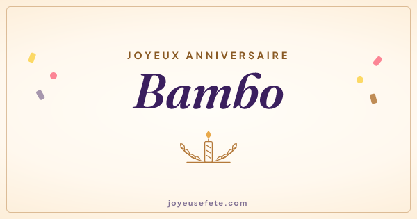 Image « Joyeux anniversaire Bambo » au format large