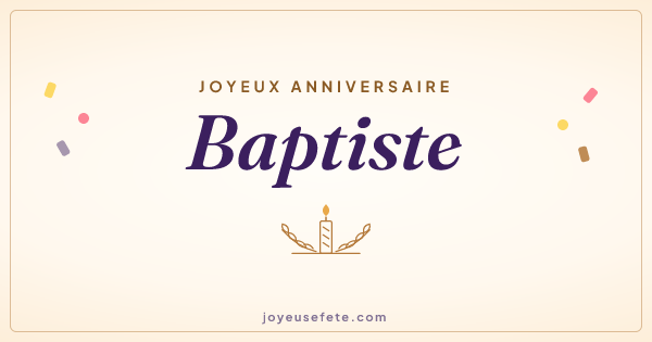 Image « Joyeux anniversaire Baptiste » au format large