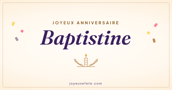 Image « Joyeux anniversaire Baptistine » au format large