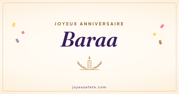 Image « Joyeux anniversaire Baraa » au format large