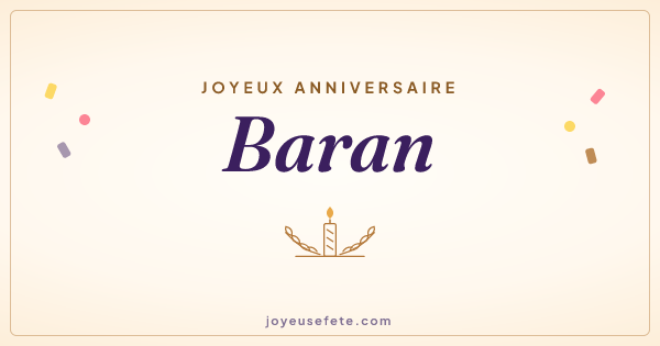 Image « Joyeux anniversaire Baran » au format large