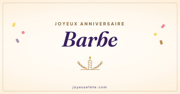 Image « Joyeux anniversaire Barbe » au format large