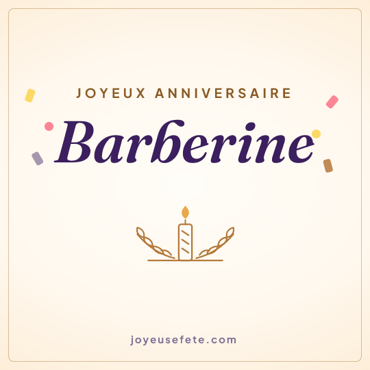 Image carrée « Joyeux anniversaire Barberine » pour WhatsApp