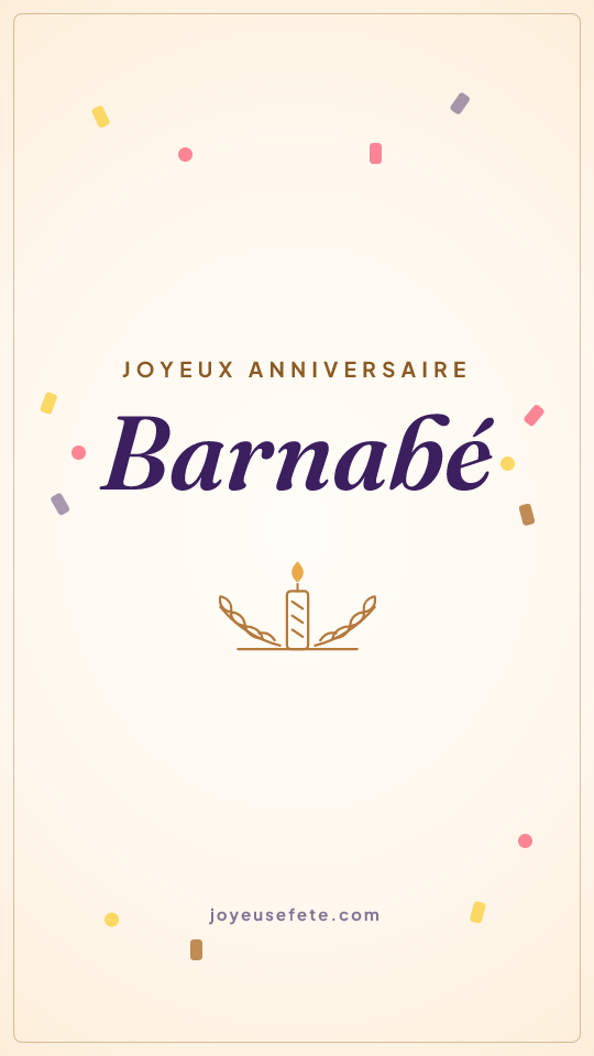 Image « Joyeux anniversaire Barnabé » au format story