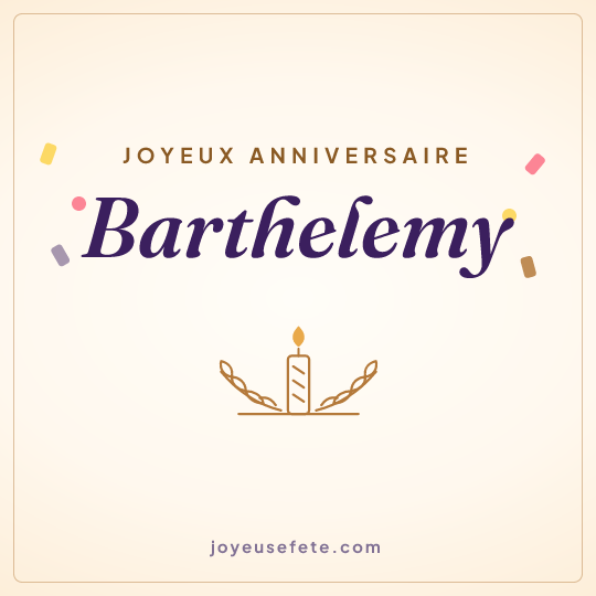 Image carrée « Joyeux anniversaire Barthelemy » pour WhatsApp