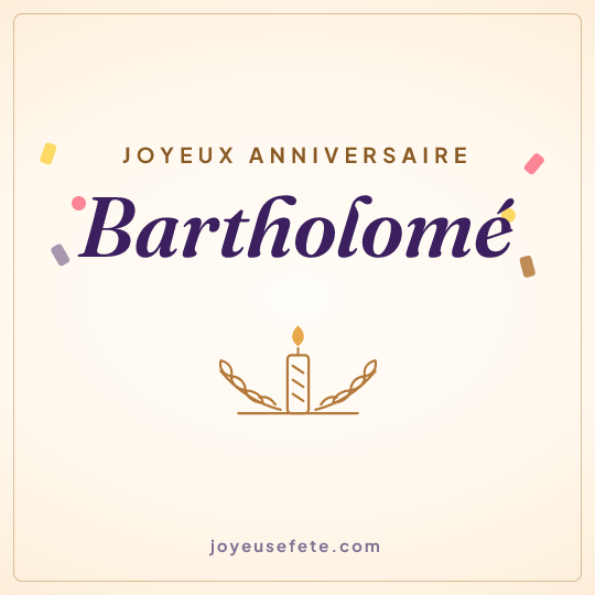 Image carrée « Joyeux anniversaire Bartholomé » pour WhatsApp