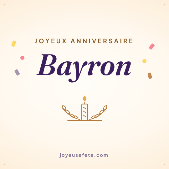 Image carrée « Joyeux anniversaire Bayron » pour WhatsApp