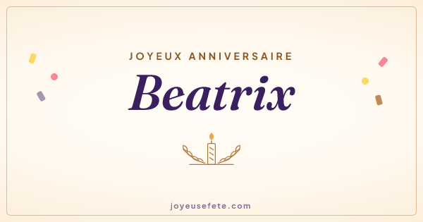Image « Joyeux anniversaire Beatrix » au format large