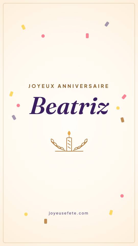Image « Joyeux anniversaire Beatriz » au format story