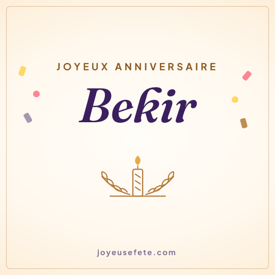 Image carrée « Joyeux anniversaire Bekir » pour WhatsApp