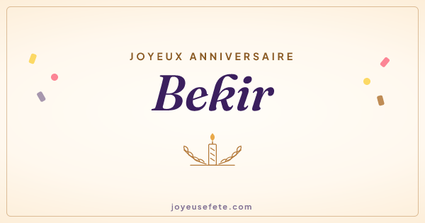 Image « Joyeux anniversaire Bekir » au format large
