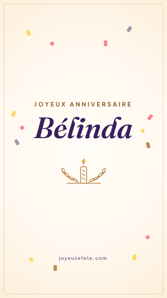 Image « Joyeux anniversaire Bélinda » au format story
