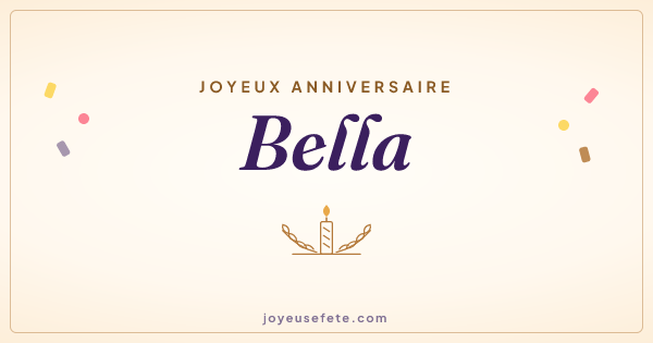 Image « Joyeux anniversaire Bella » au format large