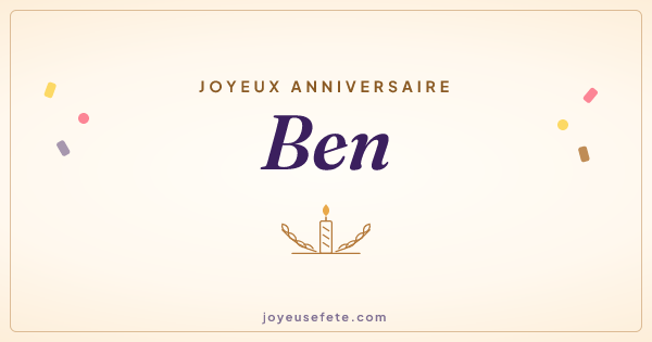 Image « Joyeux anniversaire Ben » au format large