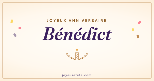 Image « Joyeux anniversaire Bénédict » au format large