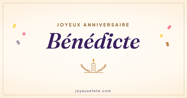 Image « Joyeux anniversaire Bénédicte » au format large