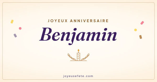 Image « Joyeux anniversaire Benjamin » au format large